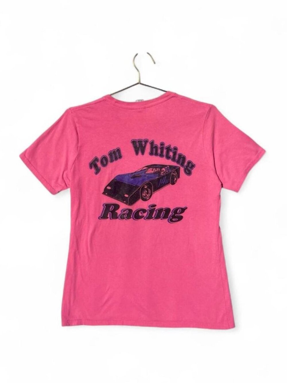 Hot Pink Tom Whiting Racing Graphic Tee Port & Company Size M